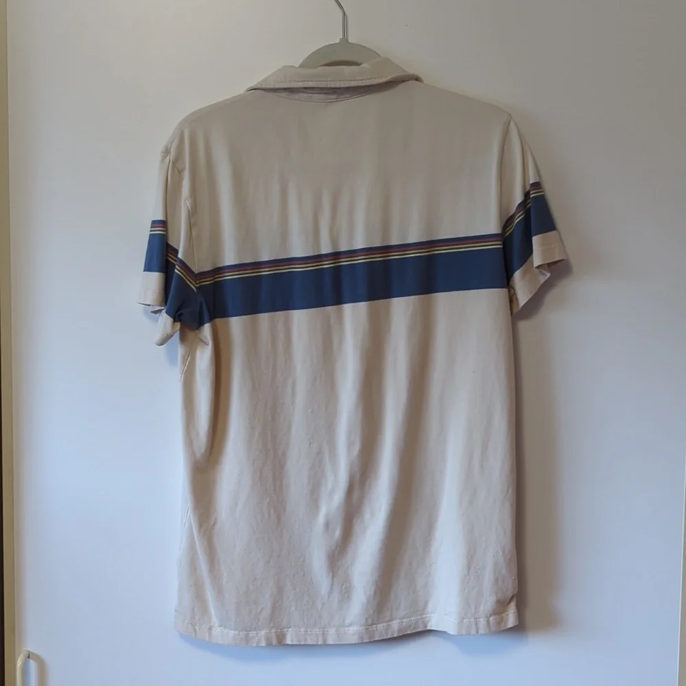 Marine Layer Blue and Cream Striped Polo Shirt - Size Small - Picture 10 of 10
